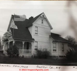 On historic register as John Carson house, Morgantown, KY (C) InspectApedia.com Glenda