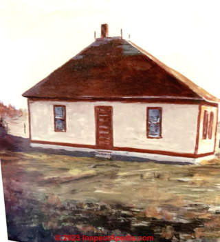 1900s Canadian Prairies kit home painting (C) InspectApedia.com Sandra G