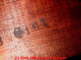 Photograph of lumber stencil marks on a Sears catalog house