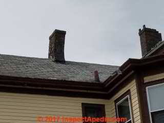 Curved chimneys due to sulphation, Kingston NY (C) Daniel Friedman