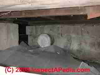 Abandoned dead end flue chimney in  a crawl space (C) Daniel Friedman
