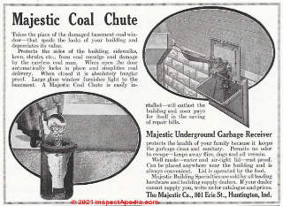 Majestic coal chute advertisement at Inspectapedia.com
