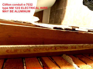 Clifton conduit e-7032  electrical wire may need aluminum wire repair for safety (C) InspectApedia.com anon