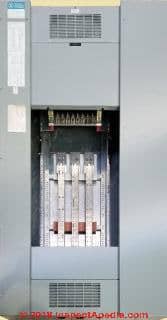 Westinghouse Pow-R-Line PRL4F 800A 201/120VAC electrical panel (C) InspectApedia.com