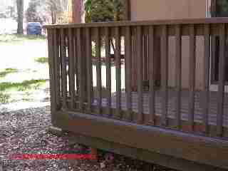 Stained wood deck © D Friedman at InspectApedia.com 