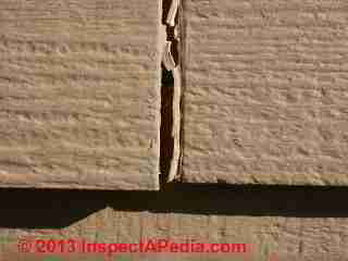 Gaps at butt joints of HardiePlank siding on an 8-year-old home  (C) Daniel Friedman