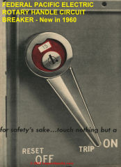 FPE rotary handle circuit breaker, new in 1960 (C) Inspectapedia.com