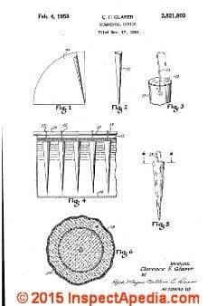 Asbestos-containing ornaments - Glaser's patent (C) InspectApedia.com