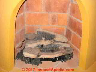 Asbestos gas fireplace log in a home in San Miguel de Allende, Guanajuato (C) Daniel Friedman 2008