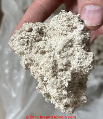 possible perlite and pumice mixed insulation (C) InspectApedia.com JohnA