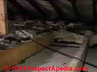 Vacuum removal of attic insulation (C) InspectApedia.com excerpt from YouTube Video