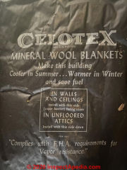 Celotex mineral wool blanket insulation (C) InspectApedia.com Luke
