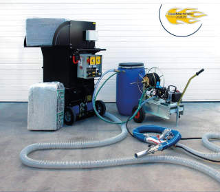 Aisla Insulation Systems spray equipment example from the company's catalog, cited  & discussed at InspectApedia.com www.aisla.com www.coolmachines. com