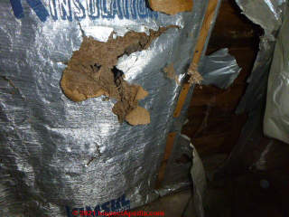 Kimsul building insulation in a 1940 Pennsylvania home (C) InspectApedia.com Lawrence Transue