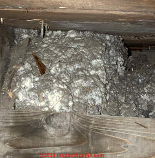mineral wool insulation (C) InspectApedia.com Amy VH