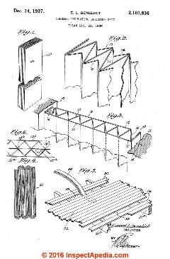 Heat reflective inslation, Benedict patent 1937 (C) InspectApedia.com