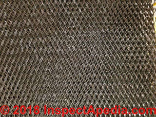 Diamond mesh lath stacked for sale (C) Daniel Friedman InspectApedia.com