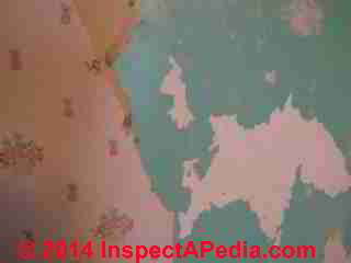 Peeling paint & wallpaper, possibly lead paint & arsenic hazards (C) InspectApedia.com LN