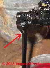 Oil piping leak risk point at flare fitting at oil filter cartridge (C) Daniel Friedman