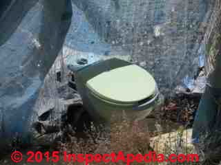 Direct mount toilet atop a septic tank (C) Daniel Friedman