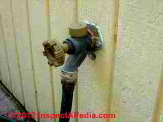 Air burst or air leaks into water from a bad check valve at a sillcock (C) Daniel Friedman