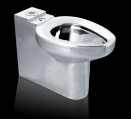 Kuge brand stainless steel prison toilet cited & discussed at InspectApedia.com