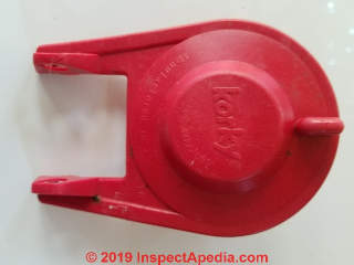 Replacement toilet flapper valve flush valve from Koty (C) Daniel Friedman at InspectApedia.com