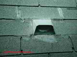 Rooftop vent fan hood © D Friedman at InspectApedia.com 
