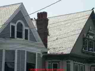 Photo of roofing slate installed in a diamond pattern
