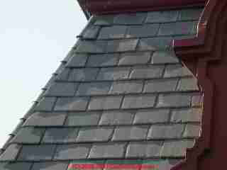 Slate roof in conventional staggered slate pattern