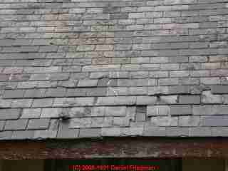 Worn out slate roof
