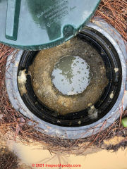 3-chamber aerobic treatment unit septic tank flooding (C) Inspectapedia.com Weeks