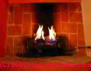 Gas log fireplace (C) Daniel Friedman