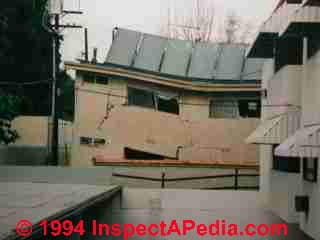 Earthquake damage, Northridge, Los Angeles © Daniel Friedman at InspectApedia.com
