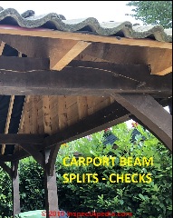 Concrete roof tiles on a carport (C) InspectApedia.com TB