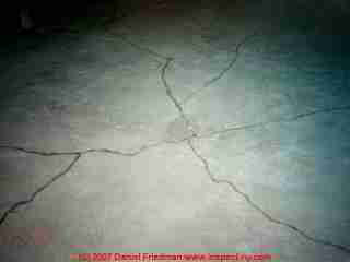 Photograph of a cracked concrete slab, significant shrinkage