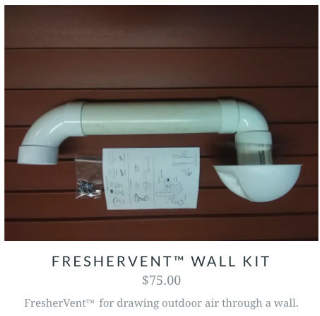 Freshervent wallv ent kit from freshervent.com - cited & discussed at InspectApedia.com