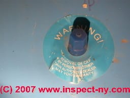 Photo of a water tank air valve for adding air to a water pressure tank
