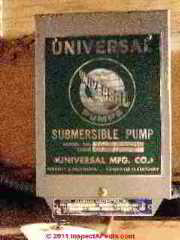 Well pump relay cover © D Friedman at InspectApedia.com 