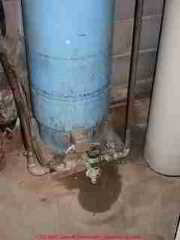Photograph of a moldy water pressure tank