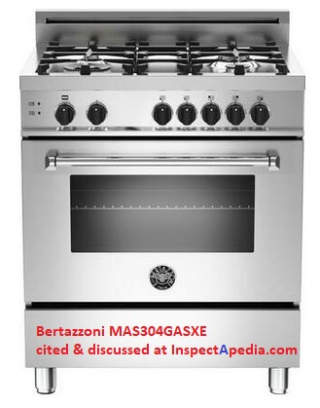 Bertazzoni MAS304GASXE gas range at InspectApedia.com