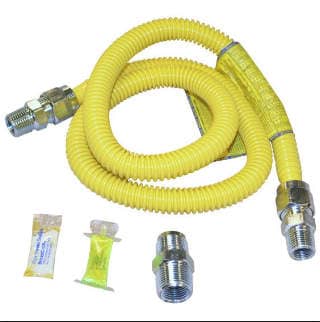 Gas range connector tubing at InspectApedia.com
