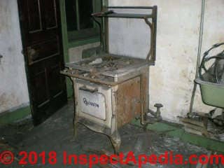 Rainbow gas stove antique at InspectApedia.com