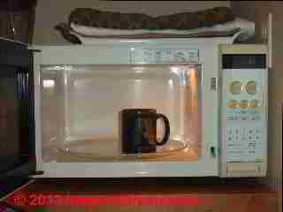 Microwave oven safety (C) Daniel Friedman at InspectApedia.com