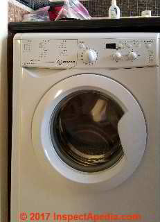 Front loading washing machine, compact, installed in an  apartment in Venice, Italy, Campo San Murizio (C) Daniel Friedman