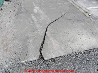Earthquake damaged concrete roadways and walks Christchurch 2010 2011 (C) Daniel Friedman at InspectApedia.com