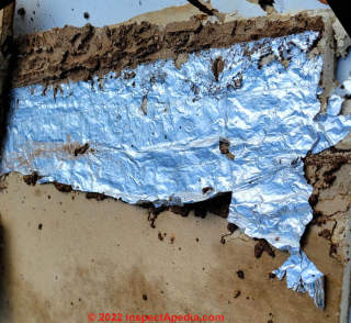 Foil lined gypsum board (C) InspectApedia.com Erin