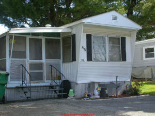 Attached porch on a mobile home (C) InspectApedia.com Daniel Friedman at InspectApedia.com