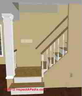 Stair Landing dimensions (C) InspectApedia.com R.N.