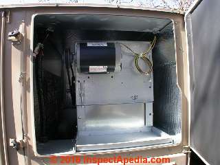 Rooftop commercial air handler with blower access door off (C) Daniel Friedman